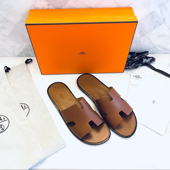 NWB AUTHENTIC MEN’S HERMES IZMIR SANDAL SIZE 11 - Picture 1 of 11